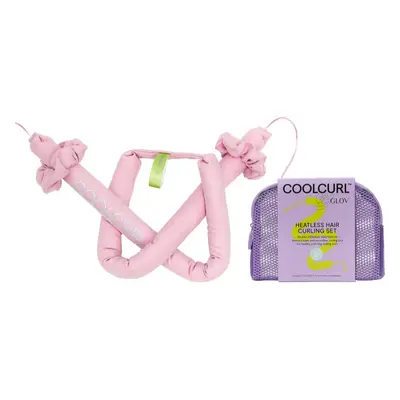 GLOV CoolCurl Heatless Haircurling Tool hajkiegészítő hullámok formázására kozmetikai táska Pink