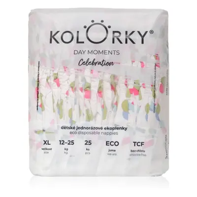 Kolorky DAY Moments Celebration eldobható ÖKO pelenkák Size XL 12-25 kg 25 db