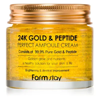 Farmstay 24K Gold & Peptide Perfect Ampoule Cream hidratáló krém a bőröregedés ellen 80 ml