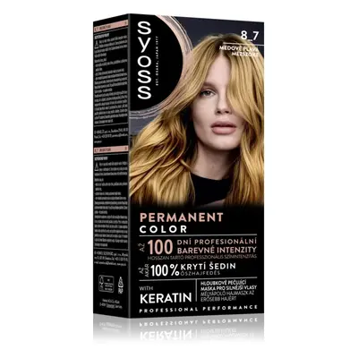 Syoss Permanent Color tartós hajfesték árnyalat 8-7 Honey Blond 1 db