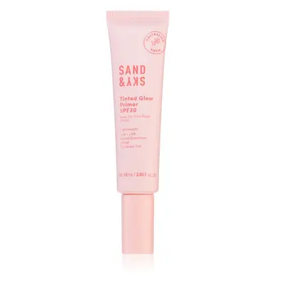 Sand & Sky Tinted Glow Primer SPF 30 védő és tonizáló folyadék arcra SPF 30 60 ml