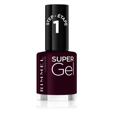 Rimmel Super Gel géles körömlakk UV/LED lámpa használata nélkül árnyalat 064 Plum Pudding 12 ml