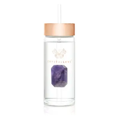 Crystallove Straw Water Bottle Kulacs szívószállal Amethyst 400 db