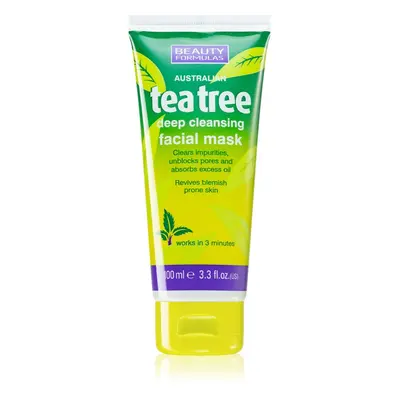 Beauty Formulas Tea Tree mélyen tisztító maszk 100 ml