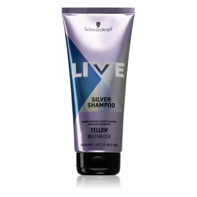 Schwarzkopf LIVE Silver tisztító sampon semlegesíti a sárgás tónusokat 200 ml