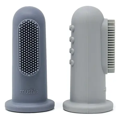 Mushie Finger Toothbrush ujjra húzható fogkefe gyermekeknek Tradewinds/Stone 2 db