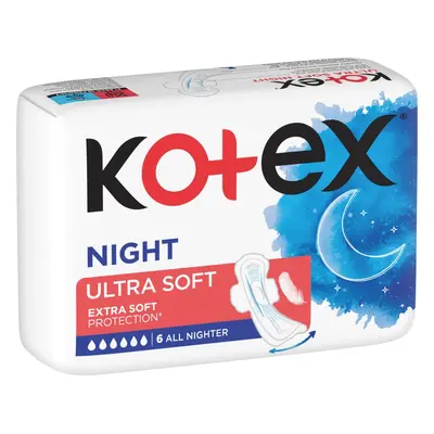 Kotex Ultra Soft Night egészségügyi betétek 6 db