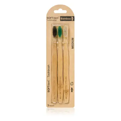 SOFTdent Bamboo Medium - 3 pack bambuszos fogkefe 3 db