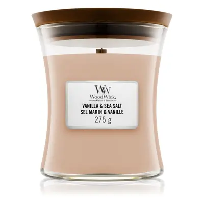 Woodwick Vanilla & Sea Salt illatgyertya fa kanóccal 275 g