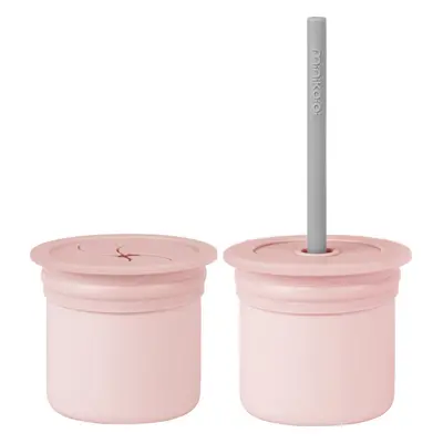 Minikoioi Sip+Snack Set etetőszett gyermekeknek Pinky Pink / Powder Grey 1 db