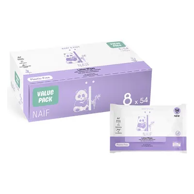 Naif Baby & Kids Lotion Wipes nedves törlőkendők gyermekeknek születéstől kezdődően 8x54 db