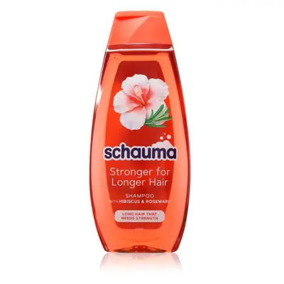 Schwarzkopf Schauma Stronger For Longer Hair erősítő sampon hosszú hajra Hibiscus & Rosemary 400