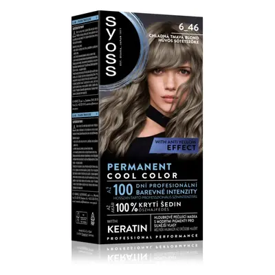 Syoss Permanent Cool Color tartós hajfesték árnyalat 6_46 Cool Dark Blond 1 db