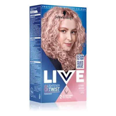 Schwarzkopf LIVE Lightener & Twist tartós hajfesték a haj élénkítésére árnyalat 101 Cool Rose 1 