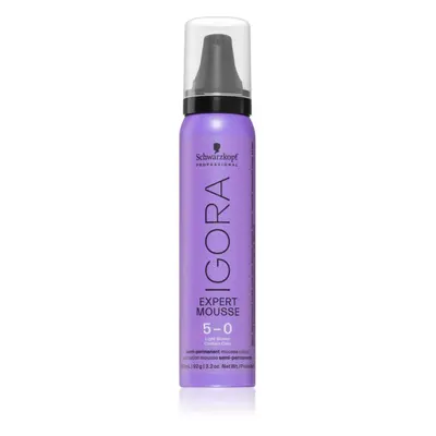 Schwarzkopf Professional IGORA Expert Mousse színező hab hajra árnyalat 5-0 Light Brown Natural 