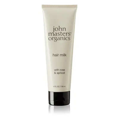 John Masters Organics Rose & Apricot Hair Milk öblítést nem igénylő tej a hajra a száraz hajvége