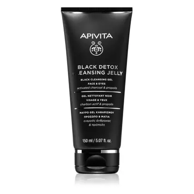 Apivita Cleansing Black Detox Cleansing Gel tisztító gél faszénnel az arcra és a szemekre 50 ml