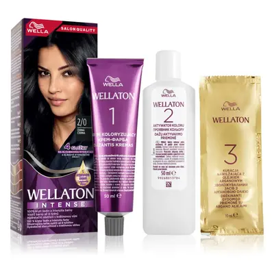 Wella Wellaton Intense tartós hajfesték Argán olajjal árnyalat 2/0 Black 1 db