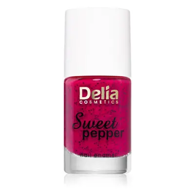 Delia Cosmetics Sweet Pepper Black Particles körömlakk árnyalat 05 Raspberry 11 ml