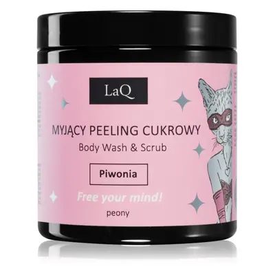 LaQ Kitten Peony tisztító peeling testre 220 g