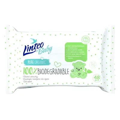 Linteo Baby 100% Biodegradable finom nedves törlőkendők gyermekeknek 48 db