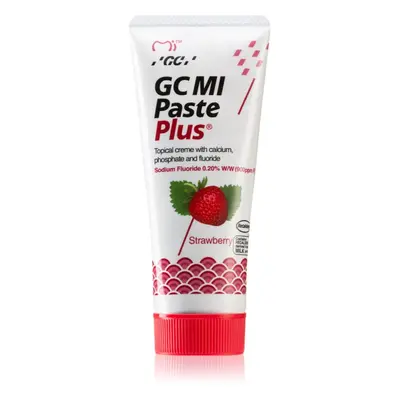 GC MI Paste Plus ásványfeltöltő védőkrém az érzékeny fogakra fluoriddal íz Strawberry 35 ml