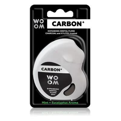 WOOM Carbon+ Dental Floss viaszos fogselyem fekete 30 m