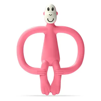 Matchstick Monkey Monkey Teether rágóka 2in1 kefével Pink 1 db