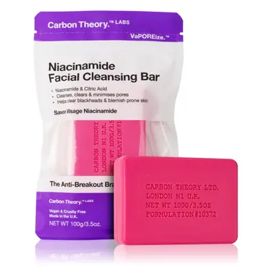 Carbon Theory Facial Cleansing Bar Niacinamide tisztító szappan arcra Pink 100 g