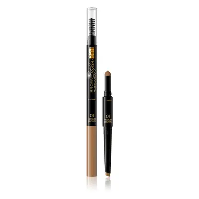 Eveline Cosmetics Brow Styler precíz szemöldökceruza 3 az 1-ben árnyalat 01 Medium Brown 1,2 g