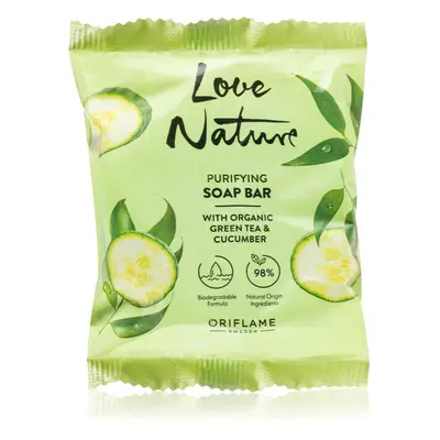 Oriflame Love Nature Green Tea & Cucumber Szilárd szappan tejsavval 75 g