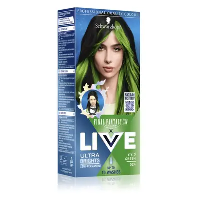 Schwarzkopf LIVE Ultra Brights or Pastel félig állandó hajfesték árnyalat 024 Vivid Green 1 db