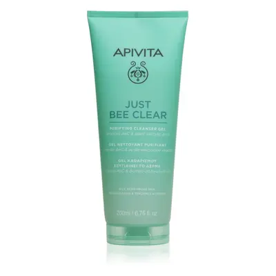 Apivita Just Bee Clear Purifying Cleanser Gel tisztító gél az arcbőrre pattanások ellen 200 ml