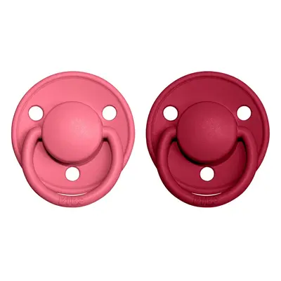 BIBS De Lux Natural Rubber Size 2: 6+ months cumi Coral / Ruby 2 db