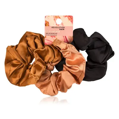 Revolution Haircare Satin Scrunchie hajgumik árnyalat Black/Blush/Nude 3 db