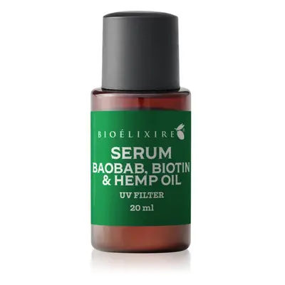 Bioélixire Serum Baobab, Biotin & Hemp Oil szérum a sérült, töredezett hajra UV szűrővel 20 ml