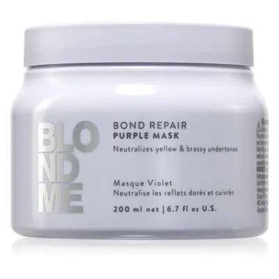 Schwarzkopf Professional Blondme Bond Repair Purple Mask haj maszk semlegesíti a sárgás tónusoka