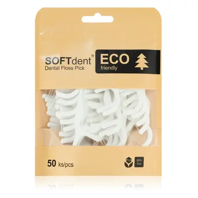 SOFTdent ECO Dental Floss Pick fogpiszkáló fogselyemmel 50 db