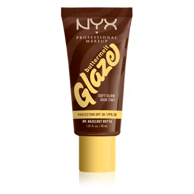 NYX Professional Makeup Buttermelt Glaze világosító tonizáló fluid SPF 30 árnyalat 09 Hazelnut B