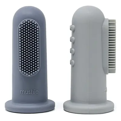 Mushie Finger Toothbrush ujjra húzható fogkefe gyermekeknek Tradewinds/Stone 2 db