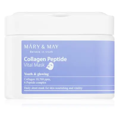 MARY & MAY Collagen Peptide Vital Mask fátyolmaszk szett ránctalanító hatással 30 db