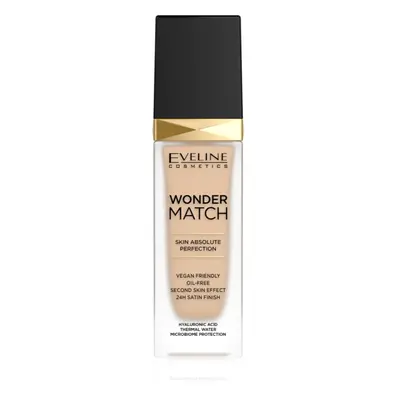 Eveline Cosmetics Wonder Match tartós folyékony alapozó hialuronsavval árnyalat 10 Light Vanilla