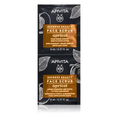 Apivita Express Beauty Gentle Face Scrub Apricot finoman tisztító peeling az arcra 2 x 8 ml