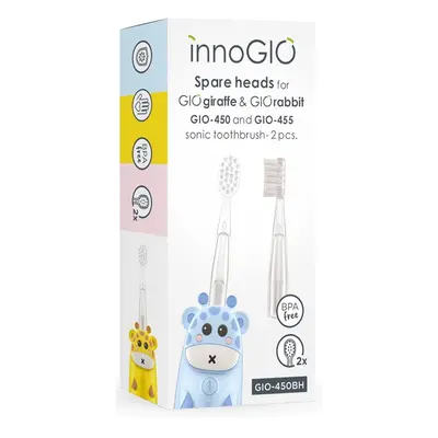 innoGIO GIOGiraffe & GIORabbit Spare Heads Transparent csere fejek a fogkeféhez gyermekeknek GIO