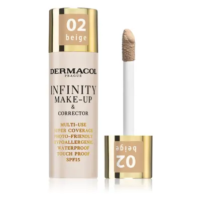 Dermacol Infinity Magas fedésű alapozó SPF 15 árnyalat 02 Beige 20 g