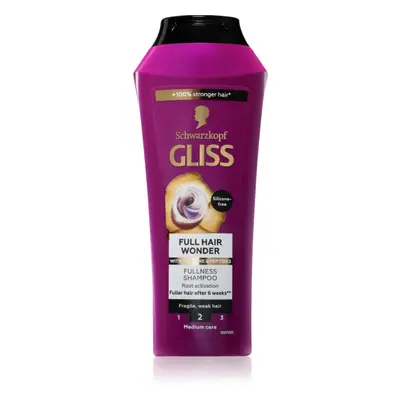 Schwarzkopf Gliss Full Hair Wonder regeneráló sampon meggyengült hajra 250 ml