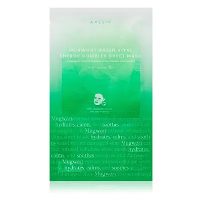 AXIS-Y Mugwort Green Vital Energy Complex Sheet Mask arcmaszk hidratáló és nyugtató hatással 27 