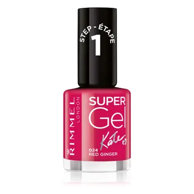 Rimmel Super Gel By Kate géles körömlakk UV/LED lámpa használata nélkül árnyalat 024 Red Ginger 