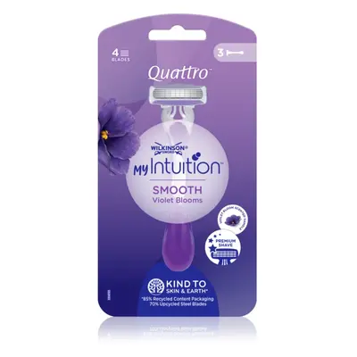 Wilkinson Sword Quattro for Women My Intuition Smooth eldobható borotvák Violet Blooms 3 db