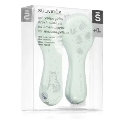 Suavinex Tigers Brush-comb Set szett gyermekeknek születéstől kezdődően Green 1 db